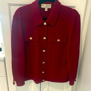 St. john Collection by Marie Gray jacket sz 12. Color is wine/deep maroon